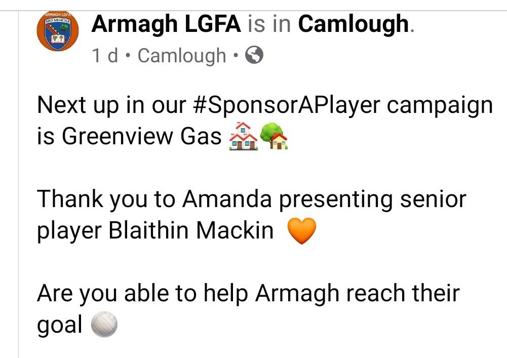 ArmaghLGFA sponsorship