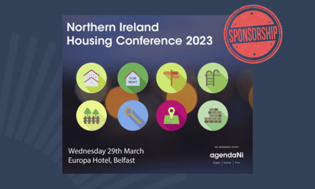 Image advertising the Northern Ireland Housing Conference 2023, with Greenview as a sponsor