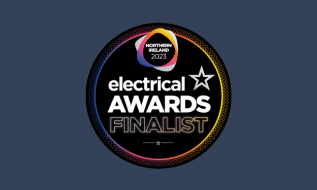 Logo of celebrating finalists in the Electrical Awards 2023
