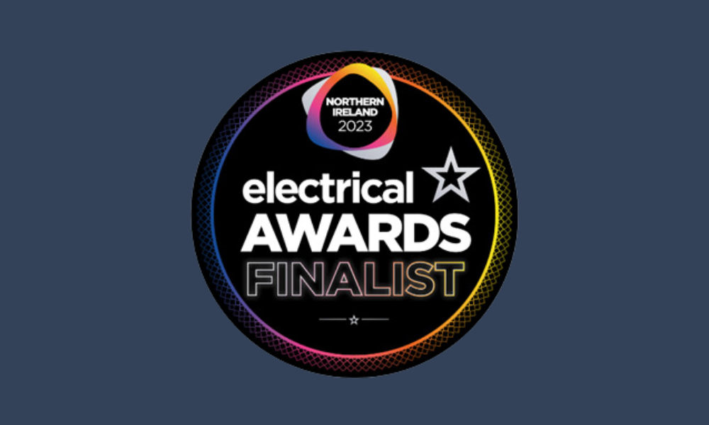Logo of celebrating finalists in the Electrical Awards 2023