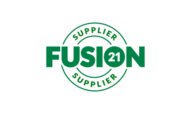 A green logo featuring the Fusion21 logo in a circle with the words 'suppliers' at the top and bottom